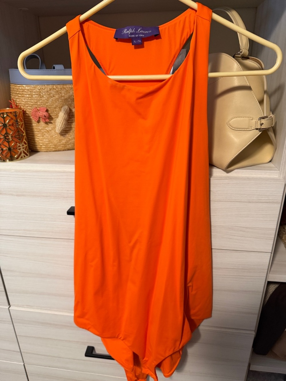 Ralph Lauren Purple Label Orange Sleeveless Bodysuit